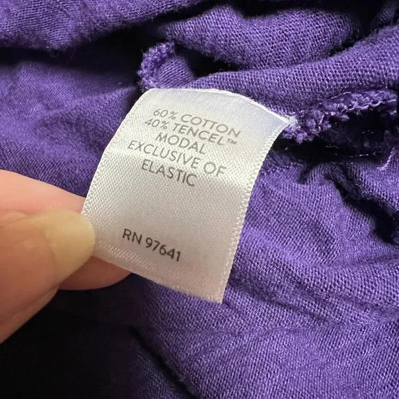 J. Jill Rich Purple Tunic Boho Top with Smocked Sleeves Size 2X Peasant Plus EUC - Picture 6 of 7